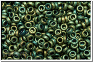 MSP-2008, MIYUKI Spacers, 2,2x1mm, green, met., matte, iris., 5g