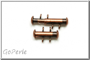 Schiebeschliee, 2 strngig, vertikal, 17x11mm, antkkupferfb., Metall, 1 Stk.