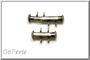 Schiebeschliee, 2 strngig, vertikal, 17x11mm, antiksilberfb., Metall, 1 Stk.