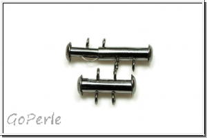 Schiebeschliee, 2 strngig, vertikal, 17x11mm, hematitefb., Metall, 1 Stk.