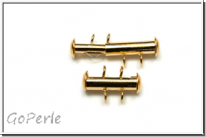 Schiebeschliee, 2 strngig, vertikal, 17x11mm, goldfb., Metall, 1 Stk.