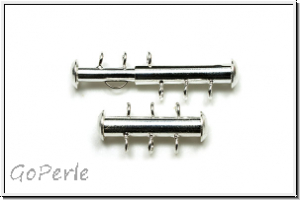 Schiebeschliee, 3 strngig, vertikal, 22x11mm, silberfb., Metall, 1 Stk.