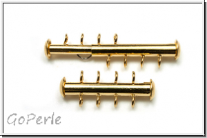 Schiebeschliee, 4 strngig, vertikal, 27x11mm, goldfb., Metall, 1 Stk.