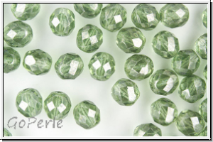 Bhm. Glasschliffperle, feuerpol., 8mm, erinite, trans., luster, 10 Stk.