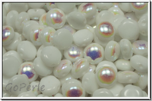 Candy-Beads, 8mm, white, op., AB, 25 Stk.