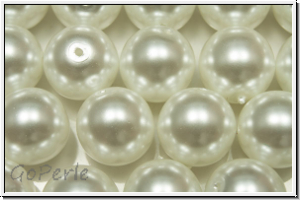 bhm. Glasperle, rund, 10mm, white, alabster, white pearl, 5 Stk.