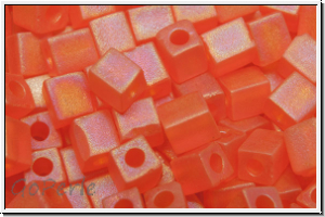 SB-04-0138fr, MIYUKI Squares, 4mm, orange, trans., matte, AB, 15g