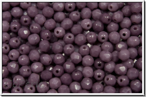 Bhm. Glasschliffperle, feuerpol., 3mm, lavender, dk., op., 50 Stk.