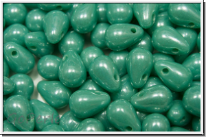 Drop Beads, 4x6mm, turquoise, blue, op., luster, 20 Stk.