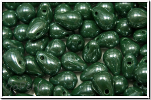 Drop Beads, 4x6mm, green, jade, op., luster, 20 Stk.