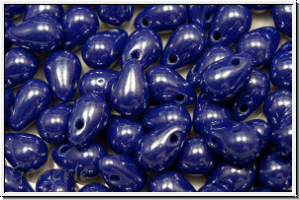 Drop Beads, 4x6mm, blue, med., op., luster, 20 Stk.