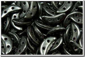 Crescent-Beads, 10x5x2,3mm, black, op., 25 Stk.