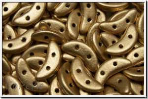 Crescent-Beads, 10x5x2,3mm, gold, met., satin, 25 Stk.