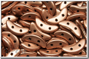 Crescent-Beads, 10x5x2,3mm, copper, med., met., satin, 25 Stk.