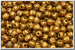 Melone, 3mm, brass gold, met., satin, 50 Stk.