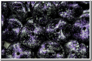 Ripple-Beads, 12mm, black, op., violet, tweedy, 12 Stk.