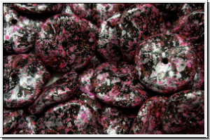 Ripple-Beads, 12mm, black, op., pink, tweedy, 12 Stk.