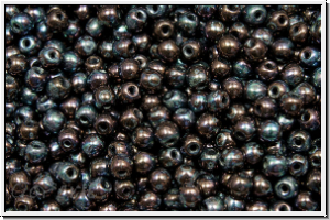 bhm. Glasperle, rund, 3mm, black, op., nebula, 50 Stk.