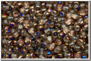 bhm. Glasperle, rund, 3mm, crystal, trans., half sliperit, 50 Stk.