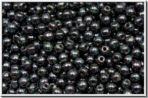 bhm. Glasperle, rund, 3mm, amethyst gunmetal, met., 50 Stk.