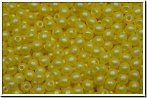 bhm. Glasperle, rund, 3mm, crystal, trans., soft pastel yellow, 50 Stk.