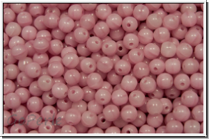 bhm. Glasperle, rund, 3mm, rose, lt., op., 50 Stk.