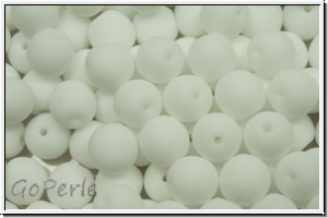 bhm. Glasperle, rund, 6mm, white, alabaster, matte, 25 Stk.