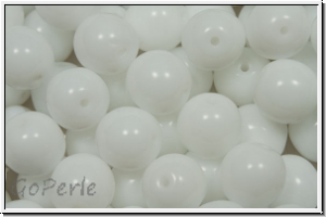 bhm. Glasperle, rund, 8mm, white, alabaster, 10 Stk.