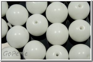 bhm. Glasperle, rund, 10mm, white, op., 5 Stk.