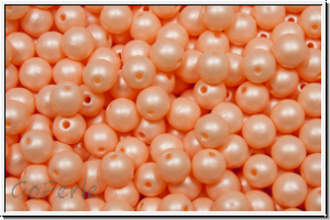 bhm. Glasperle, rund, 4mm, white, alabaster, soft pastel salmon, 50 Stk.