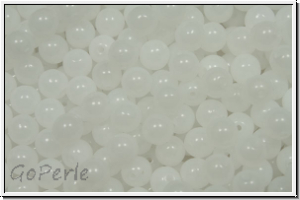 bhm. Glasperle, rund, 4mm, white, alabaster, 50 Stk.