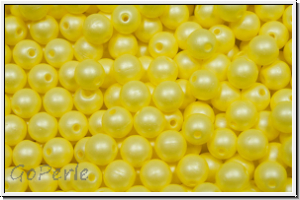 bhm. Glasperle, rund, 4mm, white, alabaster, soft pastel yellow, 50 Stk.