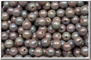 bhm. Glasperle, rund, 4mm, grey, op., nebula, 50 Stk.