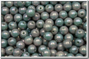 bhm. Glasperle, rund, 4mm, mint, lt., op., nebula, 50 Stk.