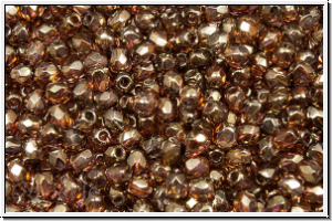 Bhm. Glasschliffperle, feuerpol., 3mm, crystal, trans., violet senegal, 50 Stk.