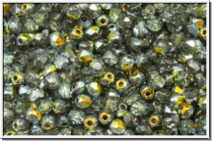 Bhm. Glasschliffperle, feuerpol., 3mm, crystal, trans., half marea, 50 Stk.