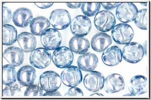 Mushroom Beads, 9mm, crystal, trans., blue luster, 10 Stk.