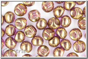 Mushroom Beads, 9mm, crystal, trans., champagne bronze luster, 10 Stk.