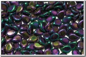 Pip-Beads, 5x7mm, purple, met., iris., 50 Stk.