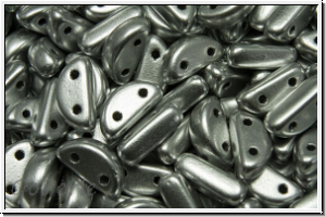 Half Moon Beads, 8x4mm, silver, met., satin, 25 Stk.