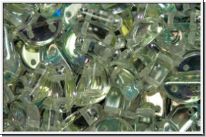 Half Moon Beads, 8x4mm, crystal, trans., green AB, 25 Stk.