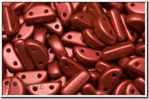 Half Moon Beads, 8x4mm, lava red, met., satin, 25 Stk.