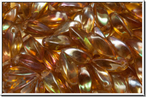 Twist-Beads, 6x12mm, crystal, trans., half copper luster, 25 Stk.