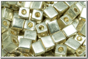 SB-04-1051, MIYUKI Squares, 4mm, silver, galv., met., 15g