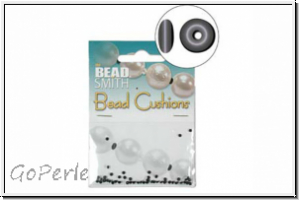 Bead Cushions, Gummi, black, 2,0mm, oval, 10 Stk.