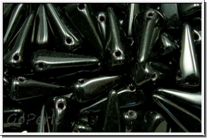 VILLA Beads, PRECIOSA, 6x6x14mm, black, op., 20 Stk.