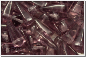 VILLA Beads, PRECIOSA, 6x6x14mm, amethyst, lt., trans., 20 Stk.