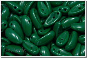 Chili-Beads, 2-Loch, 11x4mm, jade green, dk., op., 25 Stk.