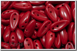 Chili-Beads, 2-Loch, 11x4mm, red, op., 25 Stk.