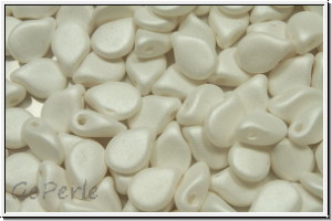 Pip-Beads, 5x7mm, white, alabster, white pastel, matte, 50 Stk.